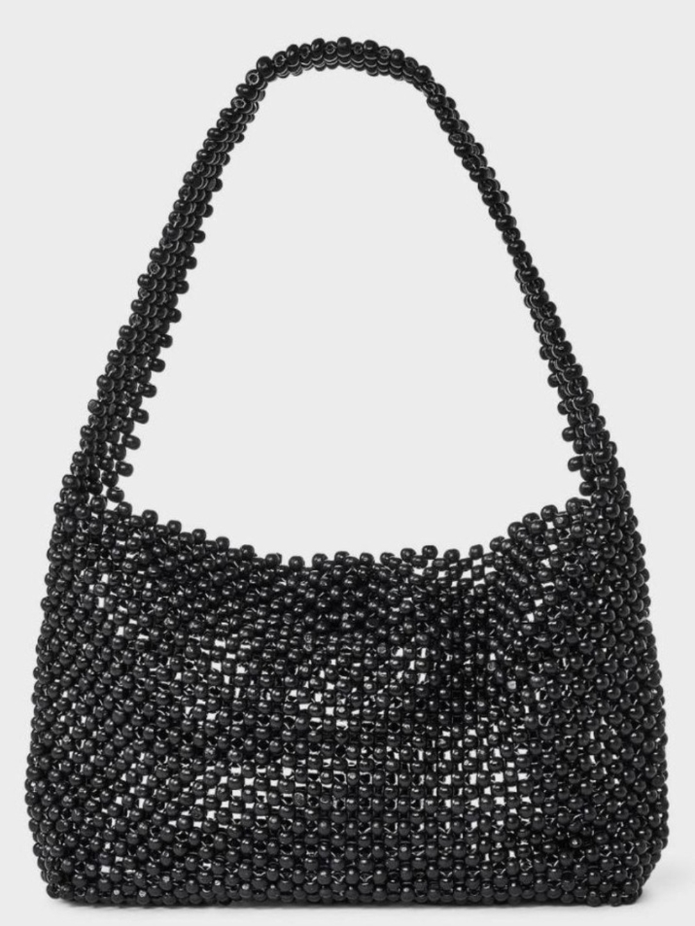 a new day Black Beaded Shoulder Bag